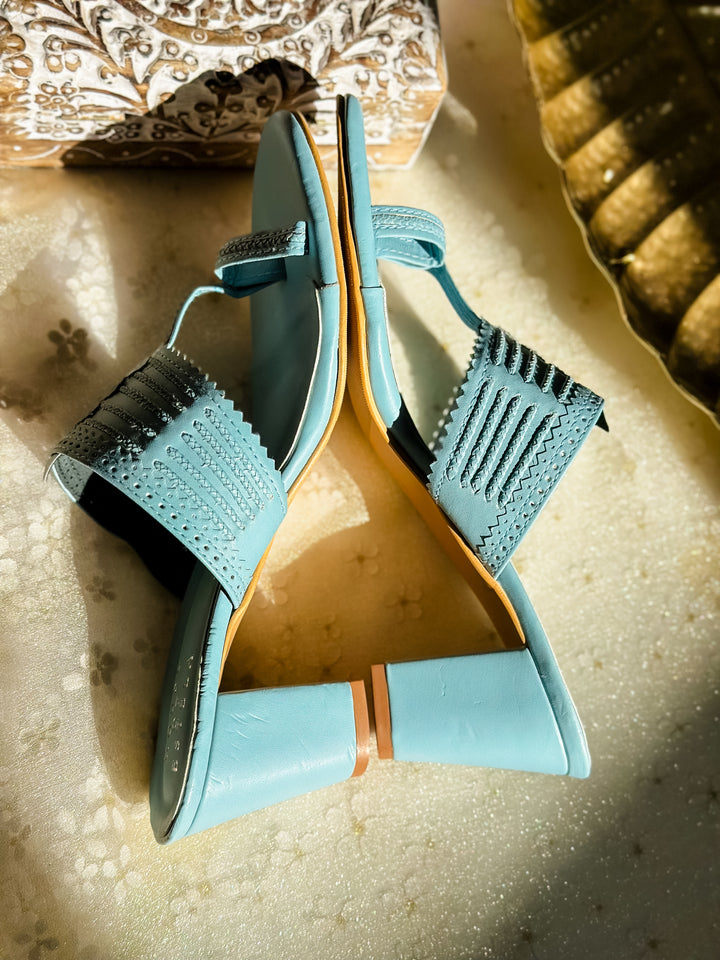 Chic Blue Kolhapuri Heel