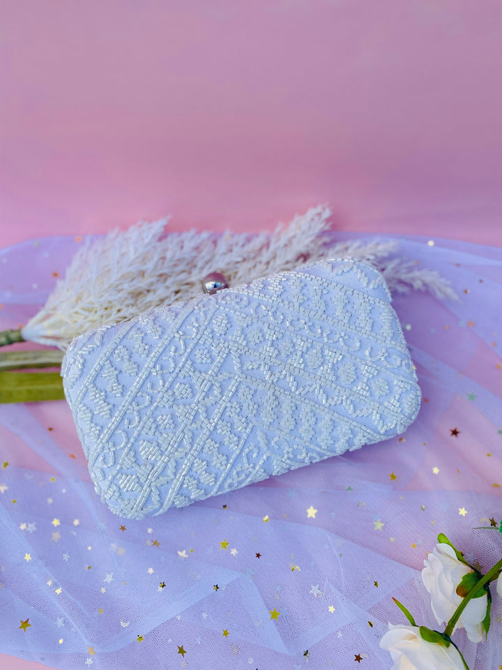 Mehar White Clutch Bag